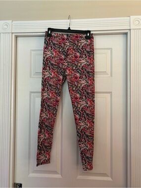 WinWin Paisley Print Jeggings in Pink and Black